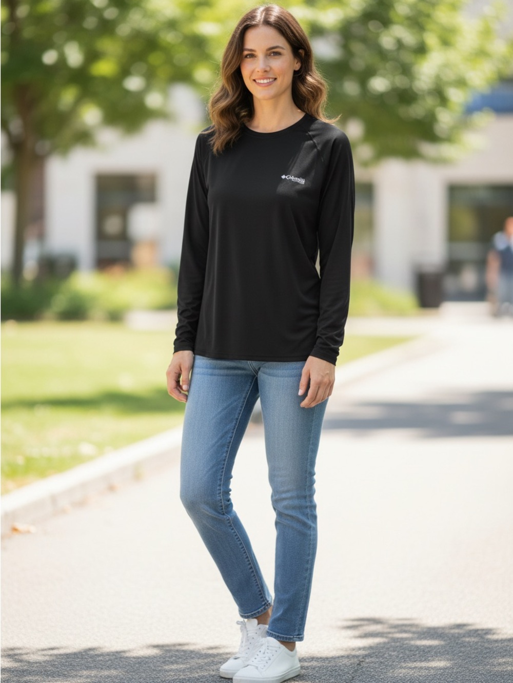 Columbia Women’s Black Long-Sleeve Performance Tee